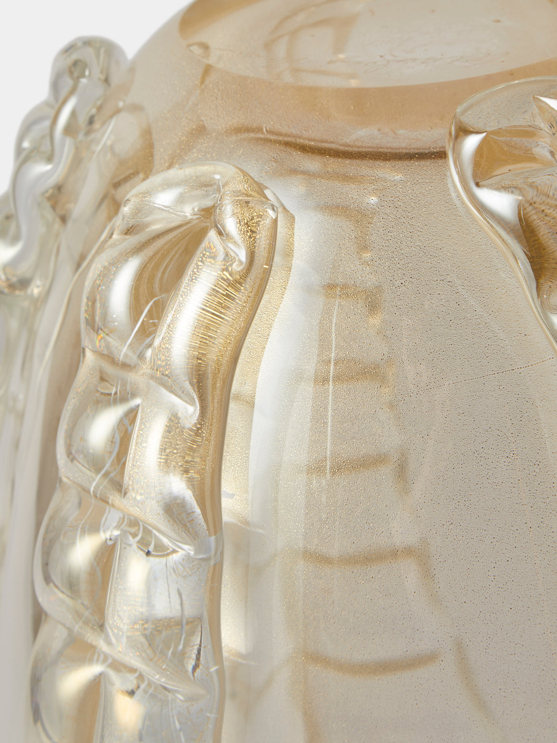 Antique and Vintage - 1970s Cenedese Murano Glass Vase - Clear - ABASK