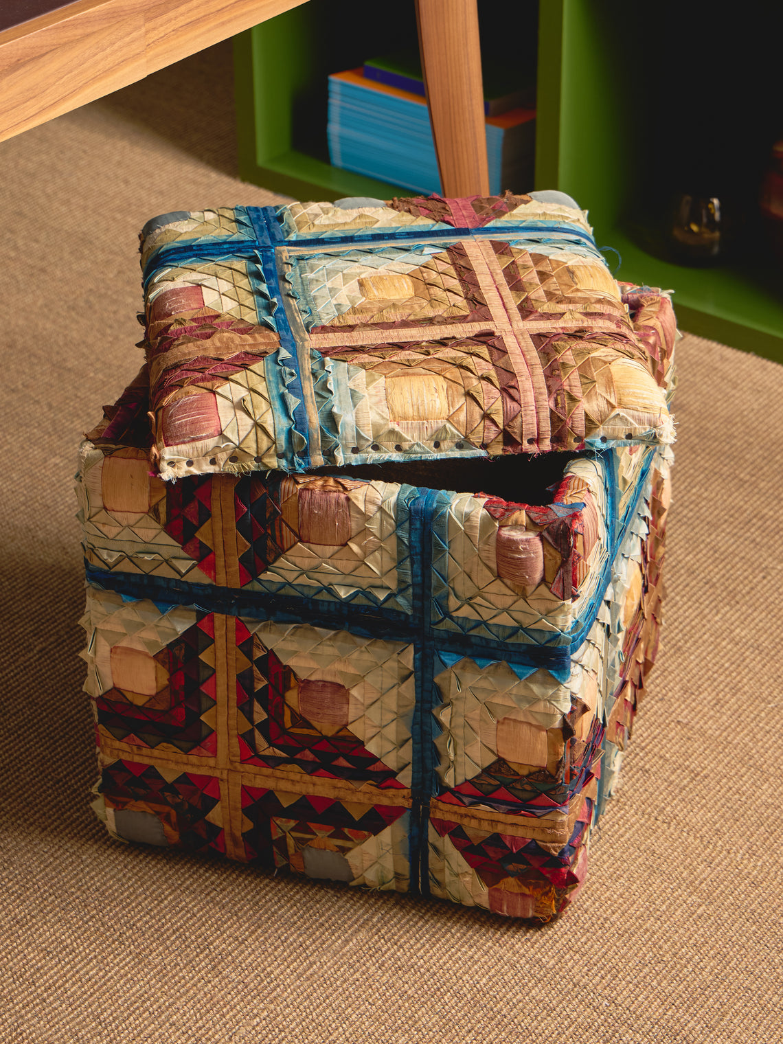 By Walid - 19th-Century Victorian Silk Storage Stool - Multiple - ABASK