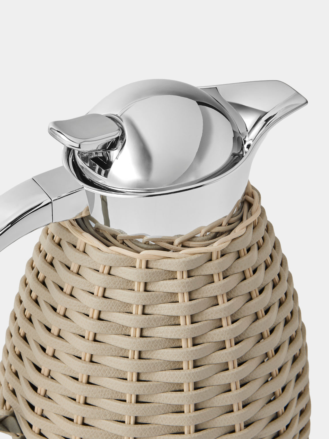 Pigment France - Chantilly Leather and Rattan Carafe (42oz/1.2L) - Cream - ABASK