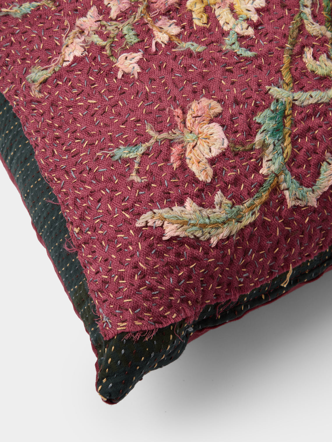 By Walid - 18th-Century Embroidery Damask Cushion (26.5in/67cm) - Multiple - ABASK