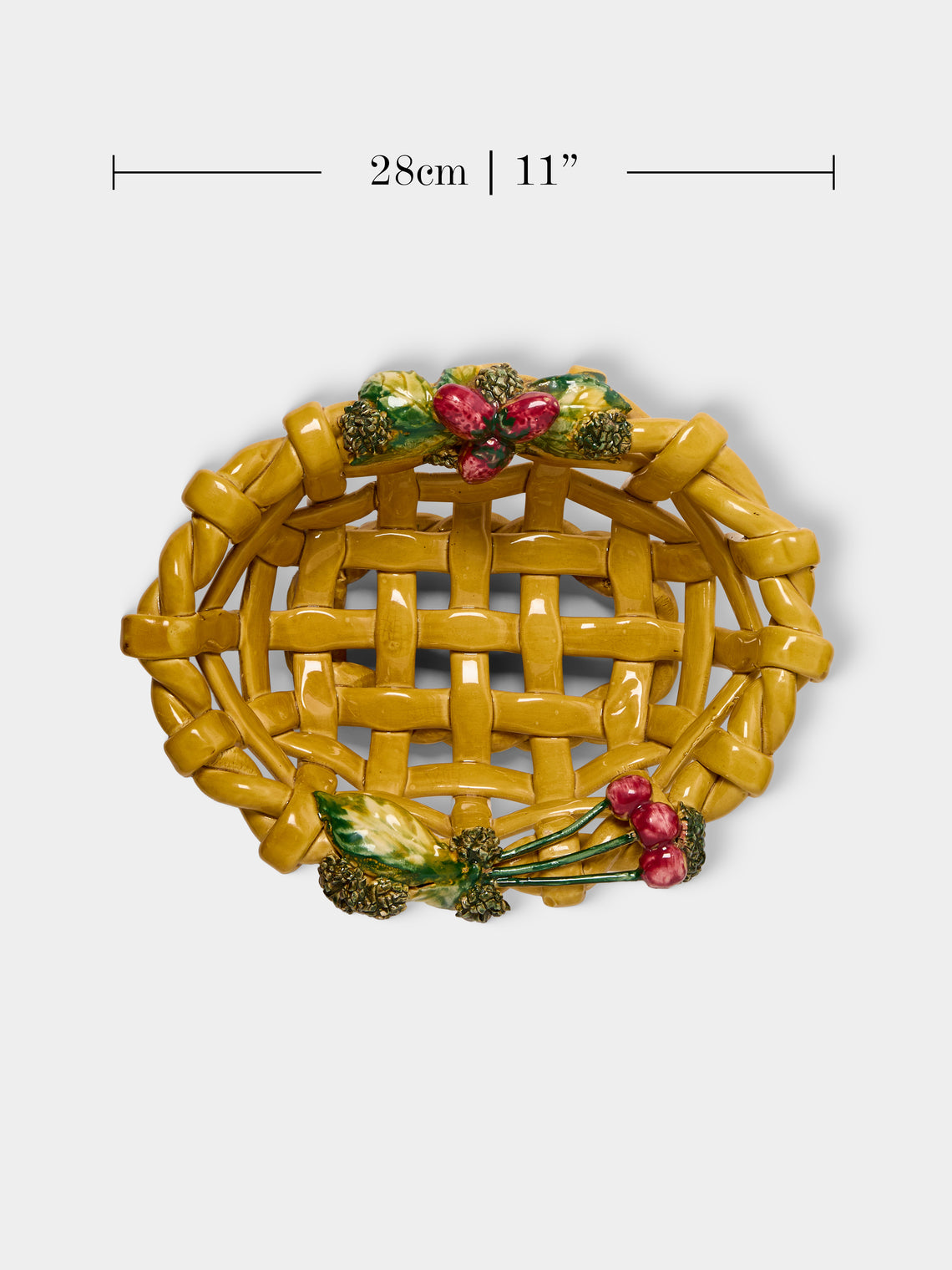 Antique and Vintage - 1960s Vallauris Majolica Ceramic Fruit Bowl - Yellow - ABASK