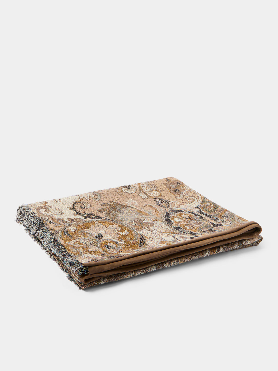 de Le Cuona - Elizabeth Paisley Wool Blanket (94.5in/2.4m) - Multiple - ABASK