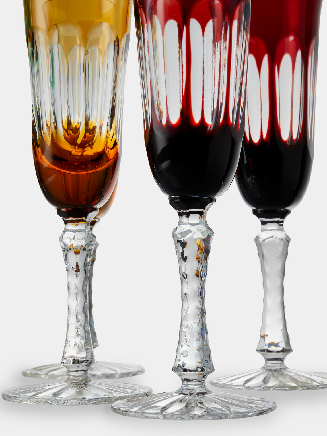 Antique and Vintage - 1980s Bohemian Crystal Champagne Flutes (Set of 6) - Multiple - ABASK