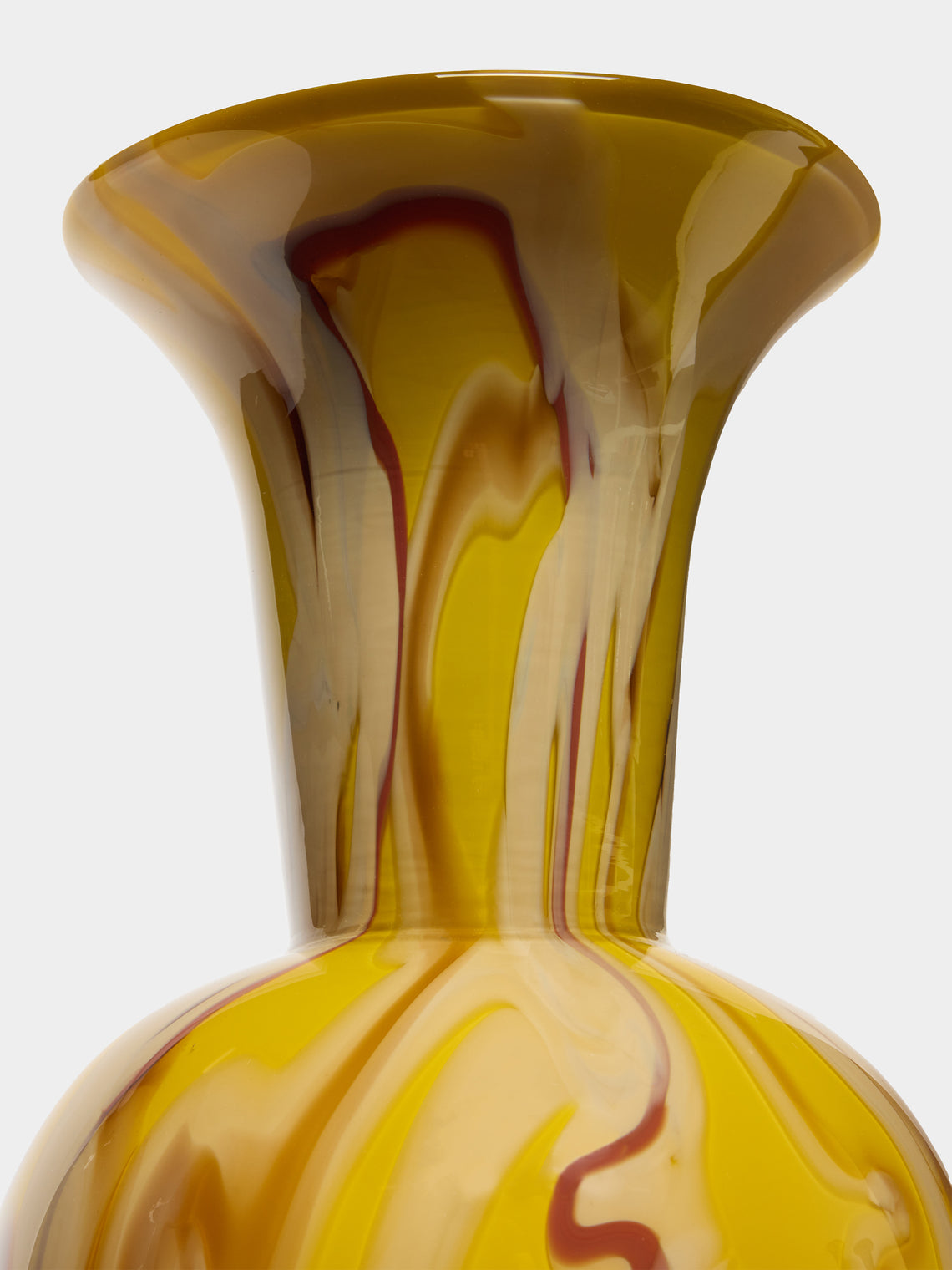 Martyn Thompson Studio - Penny Spotted Hand-Blown Glass Vase (12.5in/32cm) - Yellow - ABASK