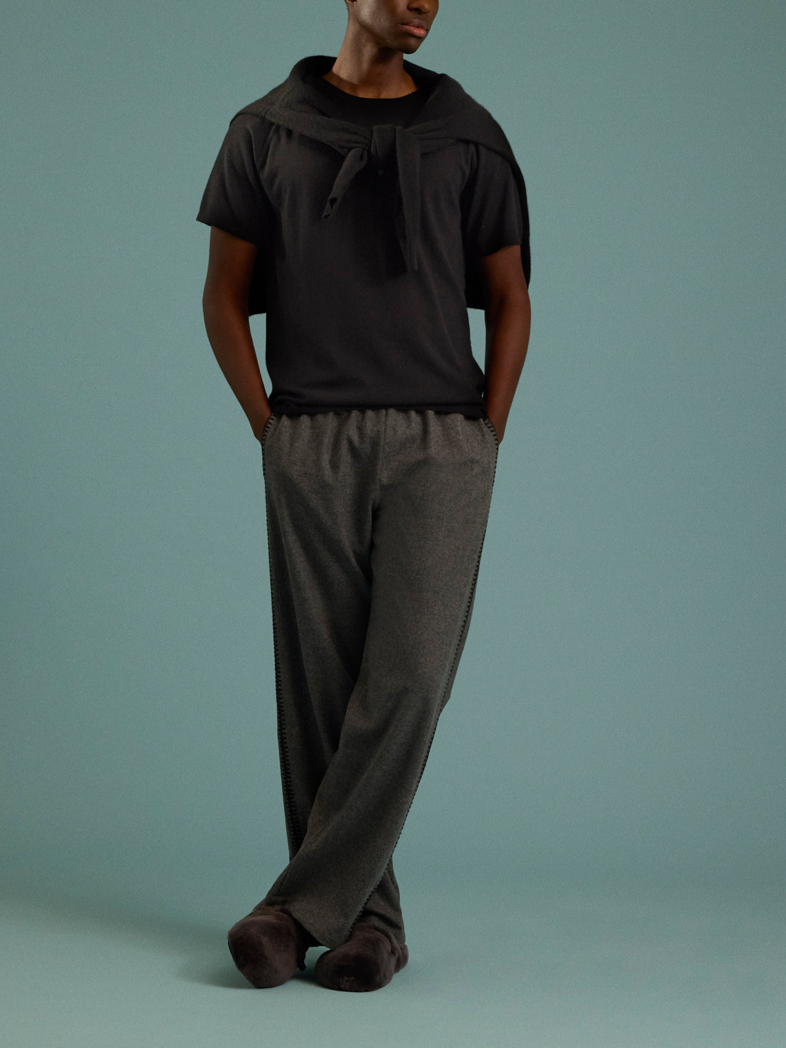 Sebline - Marocaine Wool Trousers | Size: L/XL - Gray - ABASK