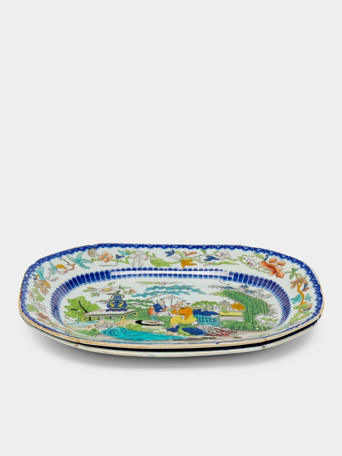 Antique and Vintage - 1820s Mogul Masons Ironstone Platters (Set of 2) - Multiple - ABASK