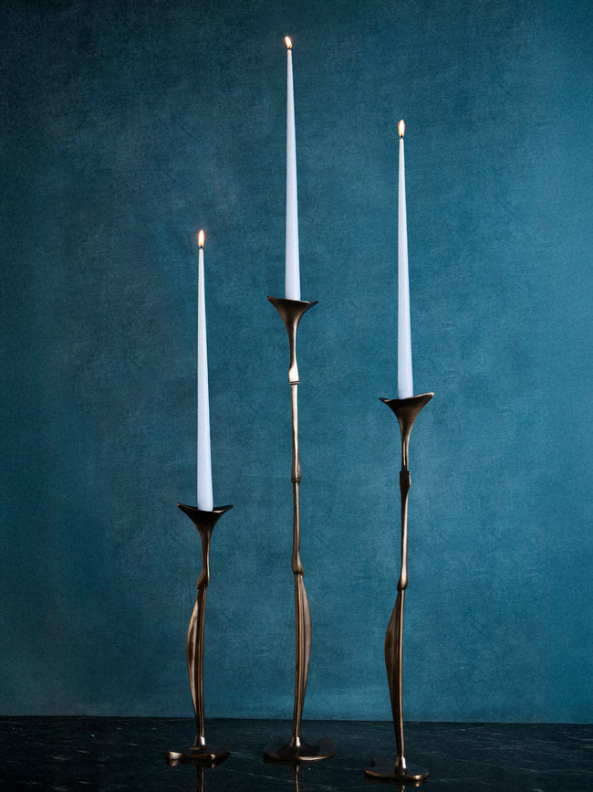 Shaha Raphael - Low Tide Fishbone Hand-Cast Brass Large Candlestick - Brown - ABASK