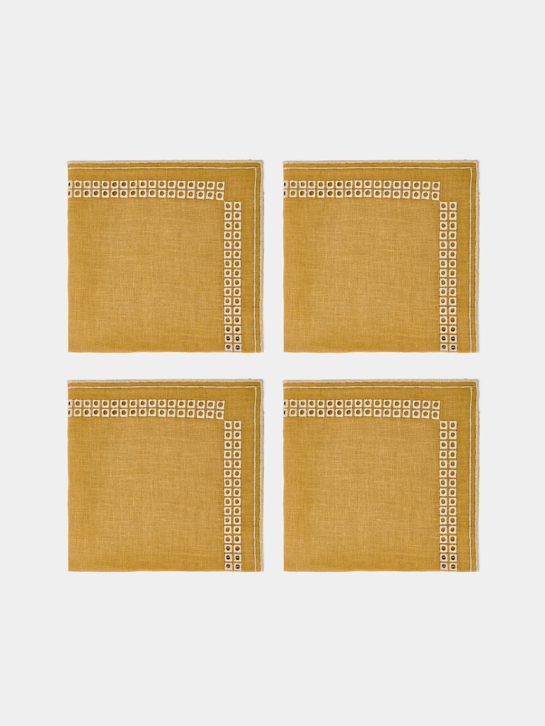 Borgo delle Tovaglie Eva Embroidered Linen Napkins (Set of 4)