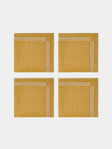 Borgo delle Tovaglie - Eva Embroidered Linen Napkins (Set of 4) - Yellow - ABASK - 