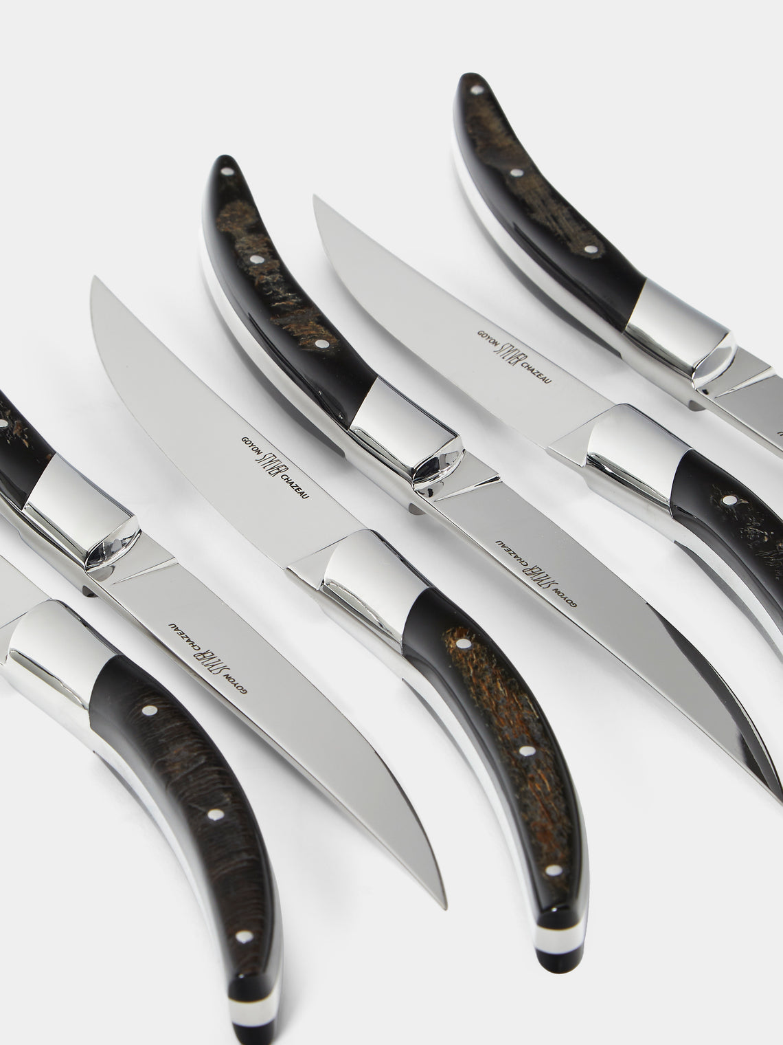 Goyon-Chazeau - Stylver Origines Buffalo Horn Table Knives (Set of 6) - Black - ABASK
