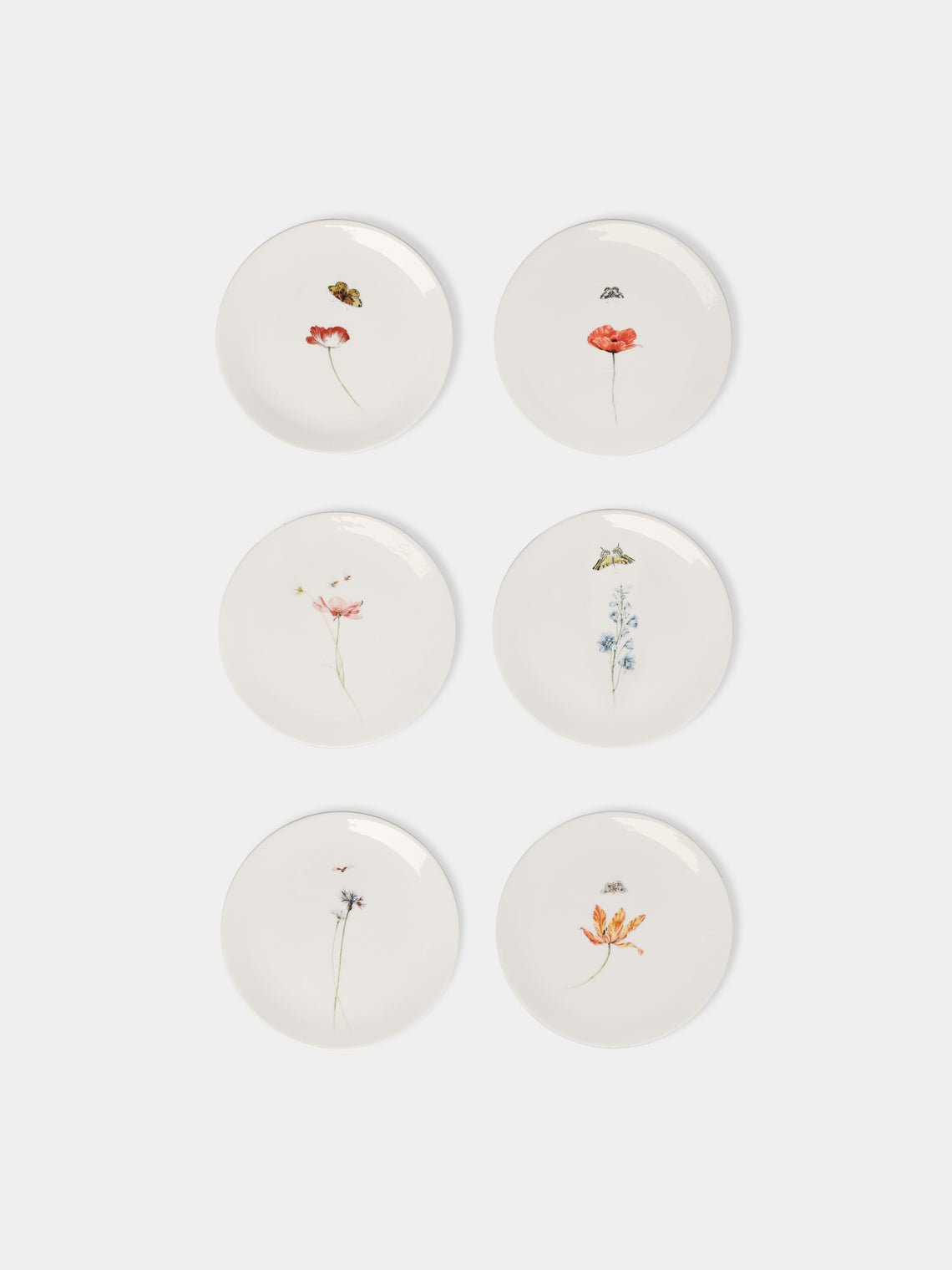 Bloom Ceramic Salad / Dessert Plates – 8in/20cm (Set of 6)