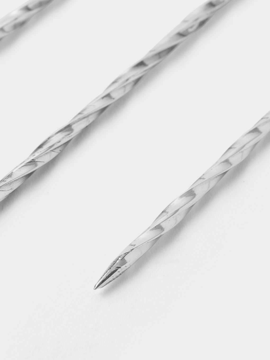 Tavares 1922 - | Set of 4 | Spiral Silver Cocktail Picks - Silver - ABASK