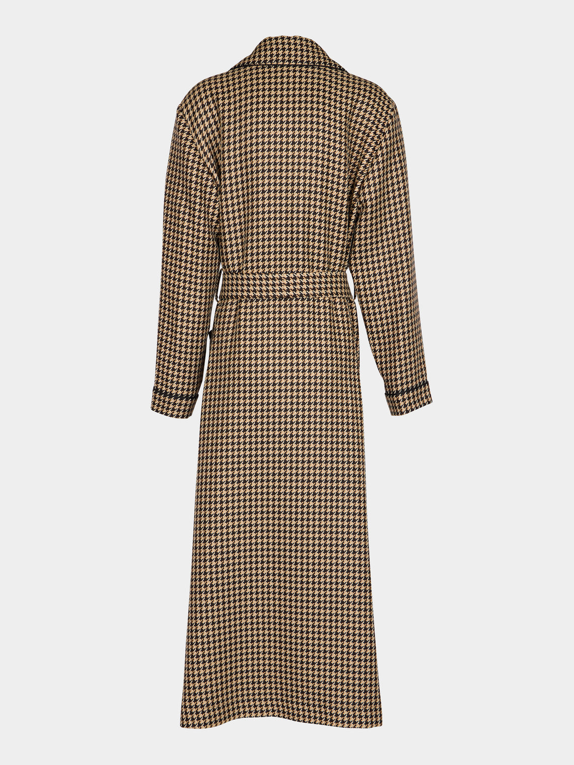 Emilia Wickstead - Wool Houndstooth Robe - Camel - ABASK