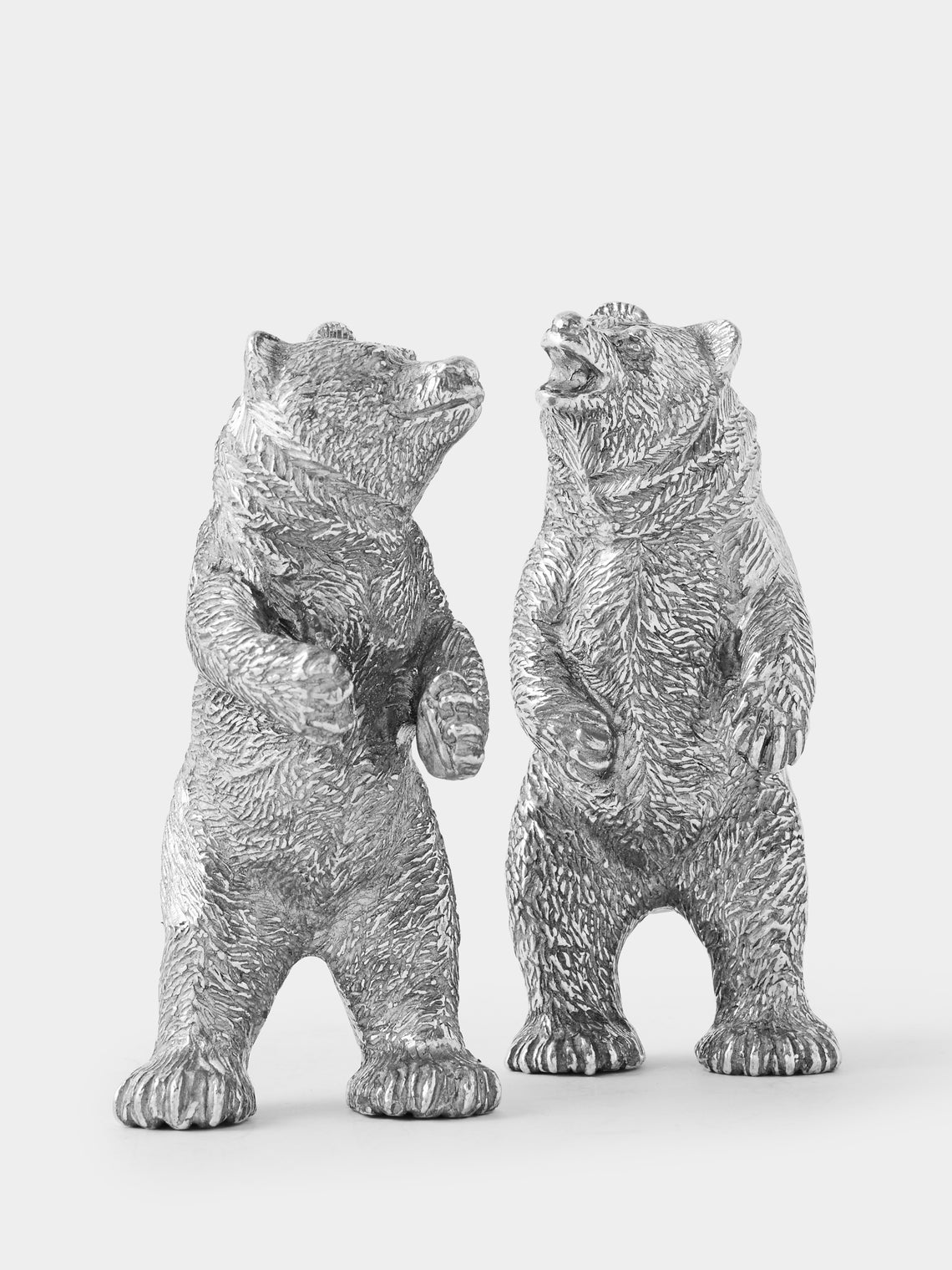 Au Bain Marie - | Set of 2 | Bear Pewter Salt and Pepper Shakers - Silver - ABASK