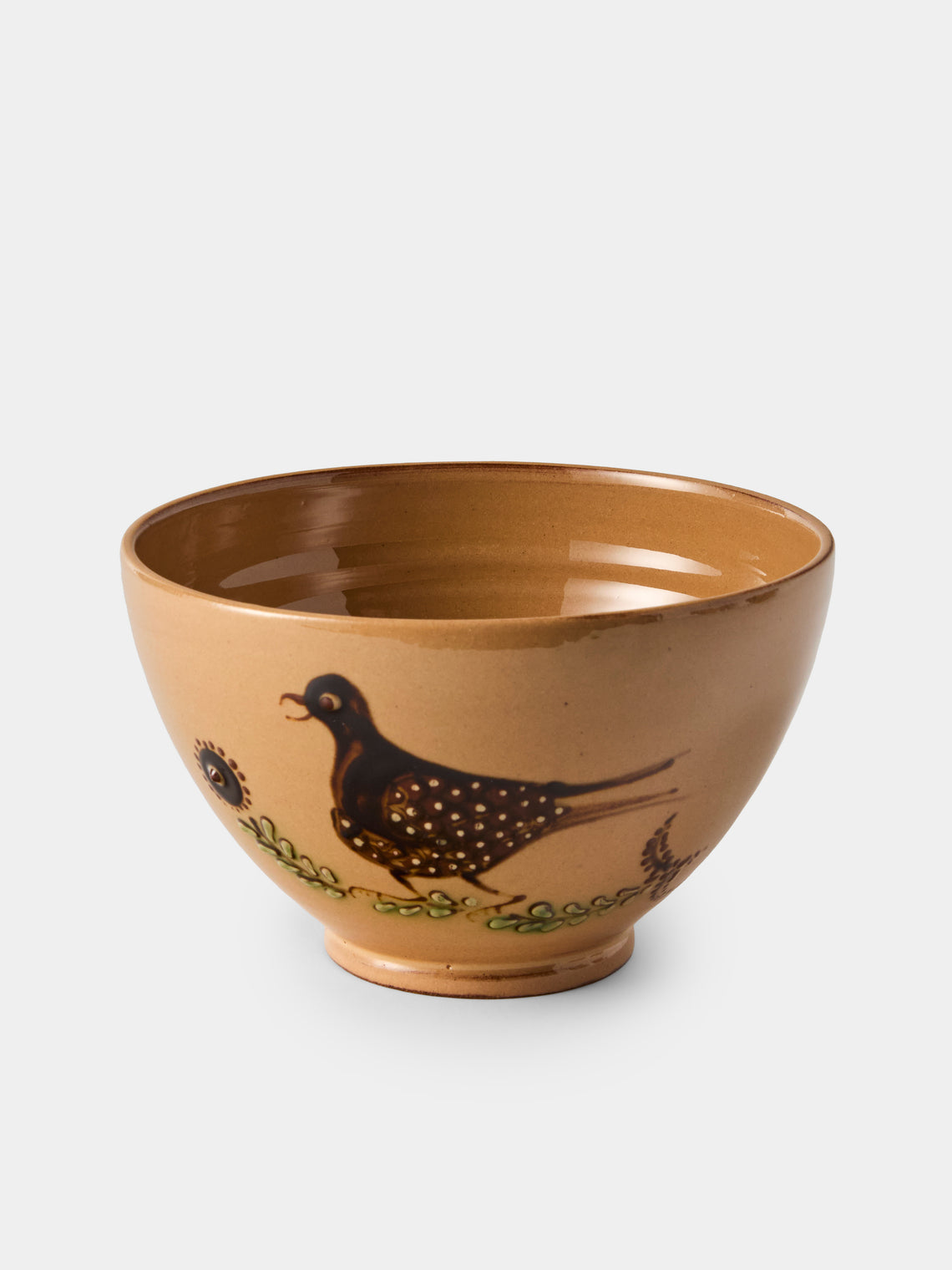 Poterie d’Évires - Birds Hand-Painted Ceramic Grand Bowls (Set of 4) - Cream - ABASK
