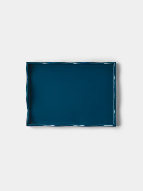 The Lacquer Company - Belle Rives Lacquered Small Tray - Navy - ABASK - 