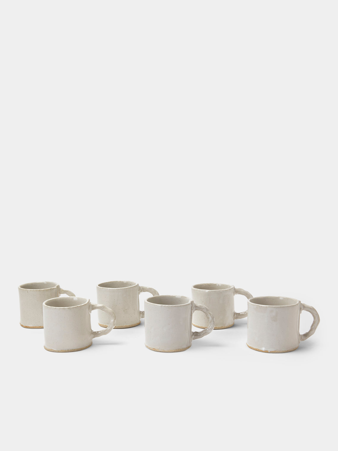 Estudio Vernís - Wood-Fired Stoneware Mugs (Set of 6) - White - ABASK