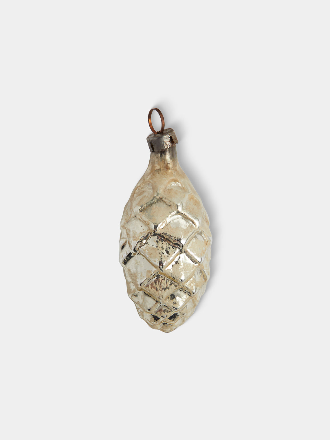 Antique and Vintage - Early-20th-Century Pinecones Glass Baubles (Set of 14) - Silver - ABASK
