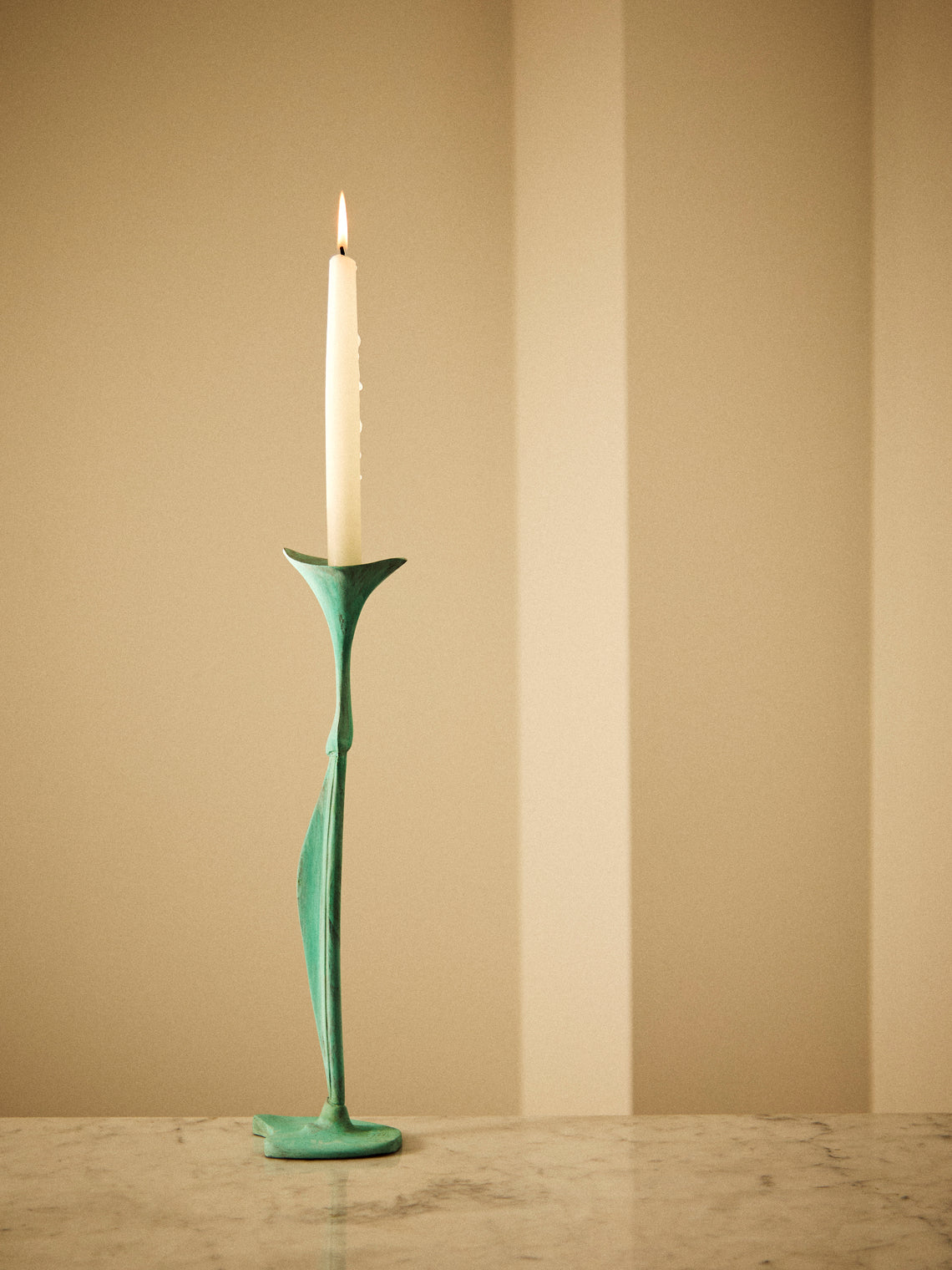 Shaha Raphael - Low Tide Fishbone Hand-Cast Brass Small Candelabra - Green - ABASK