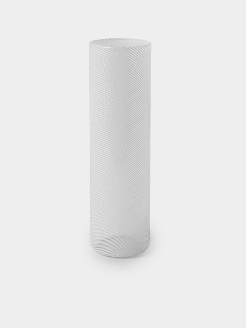 Antique and Vintage - 1970s Fulvio Bianconi for Venini Filigree Murano Glass Vase (10.5in/27cm) - White - ABASK - 