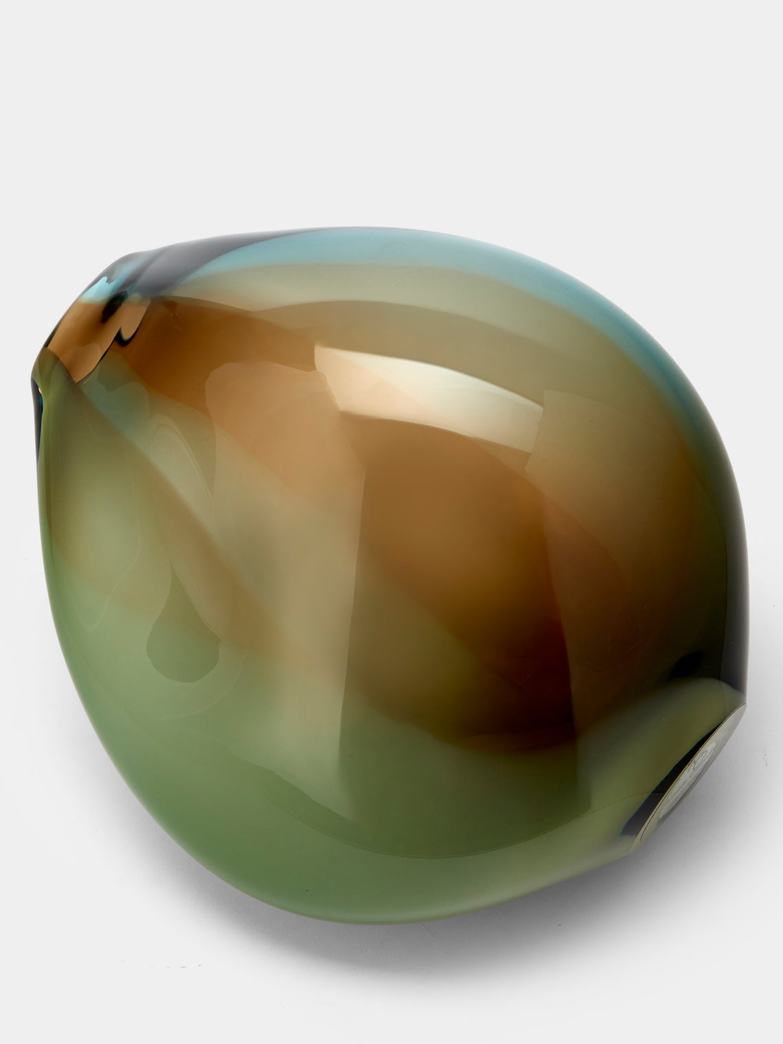 Michele Oberdieck - Conker Hand-Blown Glass Vase (9.5in/24cm) - Green - ABASK