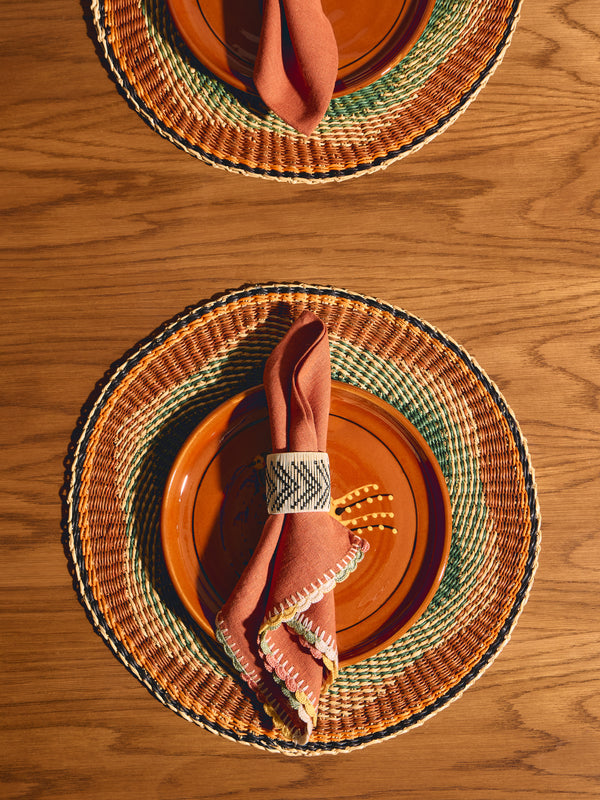 Baba Tree - Handwoven Elephant Glass Placemats (Set of 4) - Multiple - ABASK