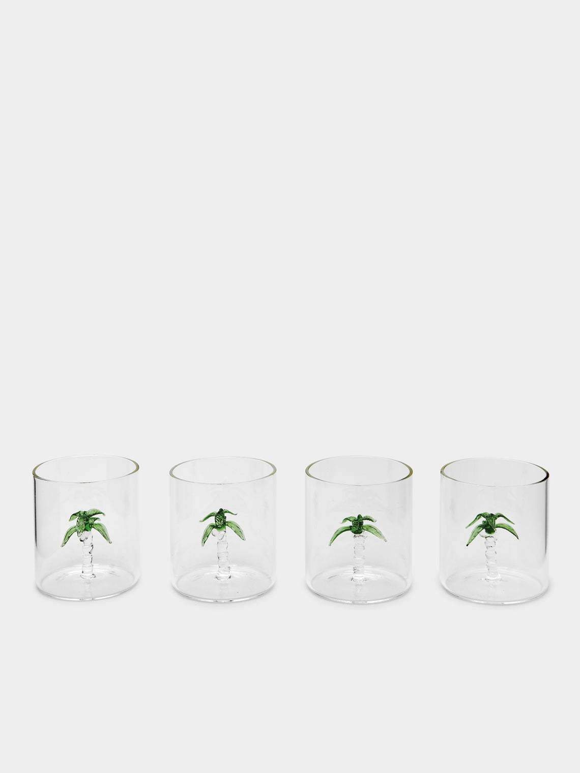 Casarialto - Palm Tree Hand-Blown Murano Glass Tumblers (Set of 4) -  - ABASK