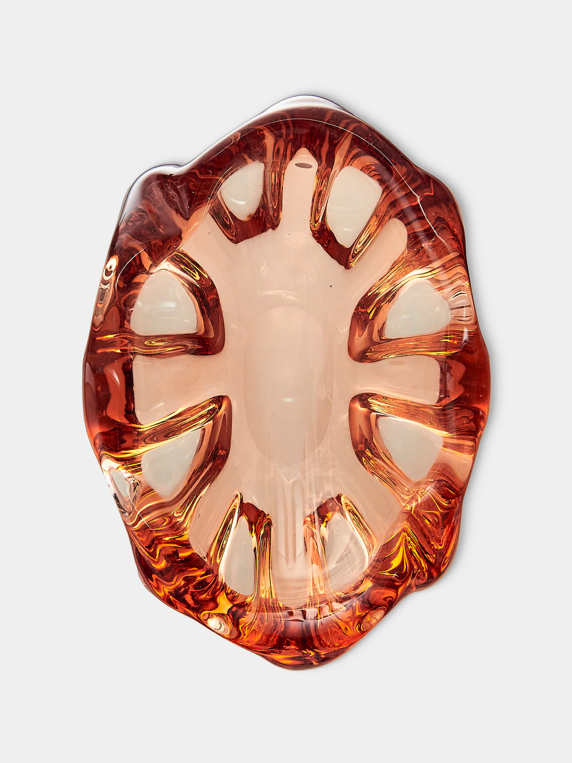 Antique and Vintage - Mid-Century Glass Ashtray - Orange - ABASK