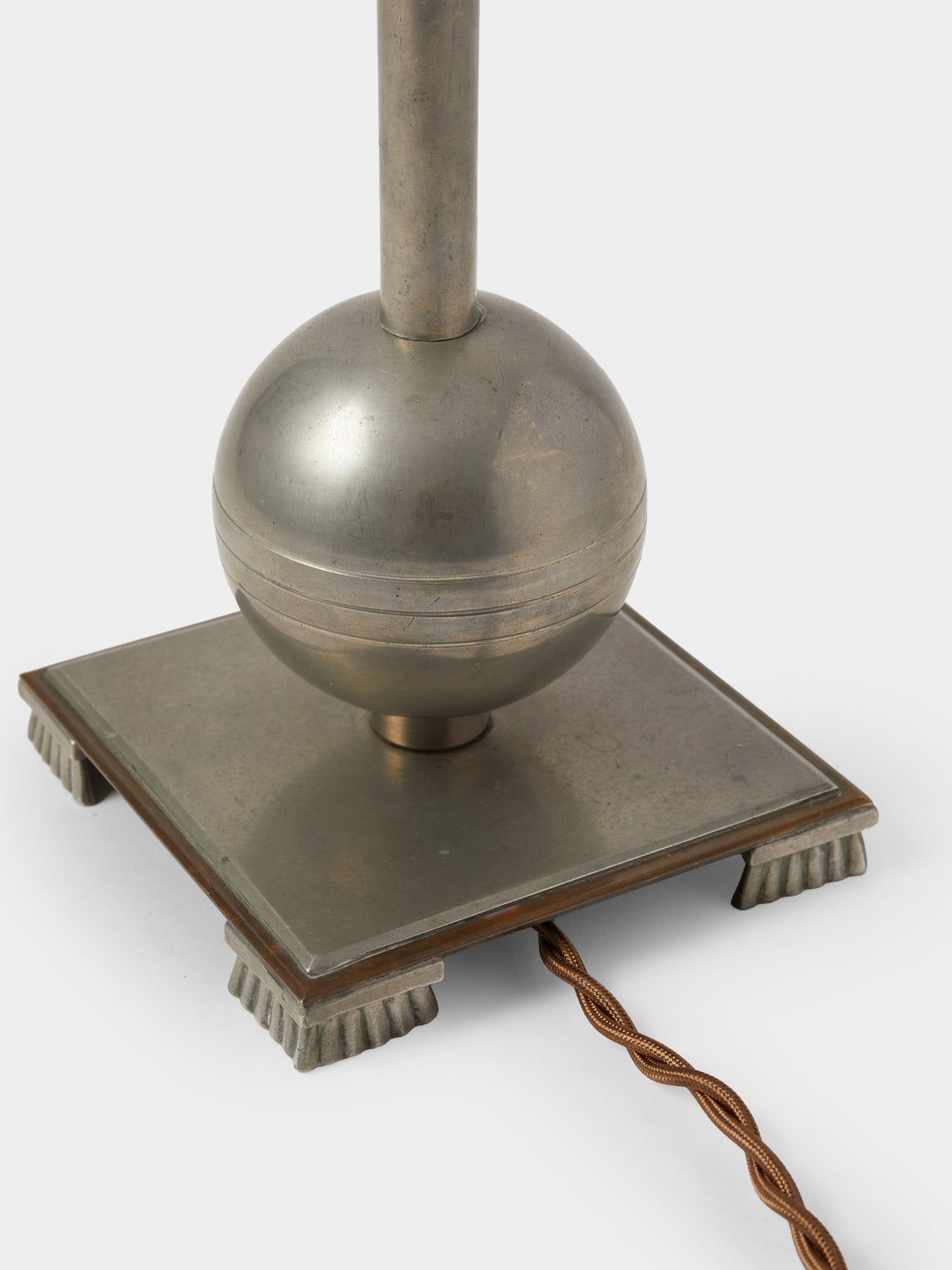 Antique and Vintage - 1930 Einar Backstrom Pewter and Brass Table Lamp - Silver - ABASK