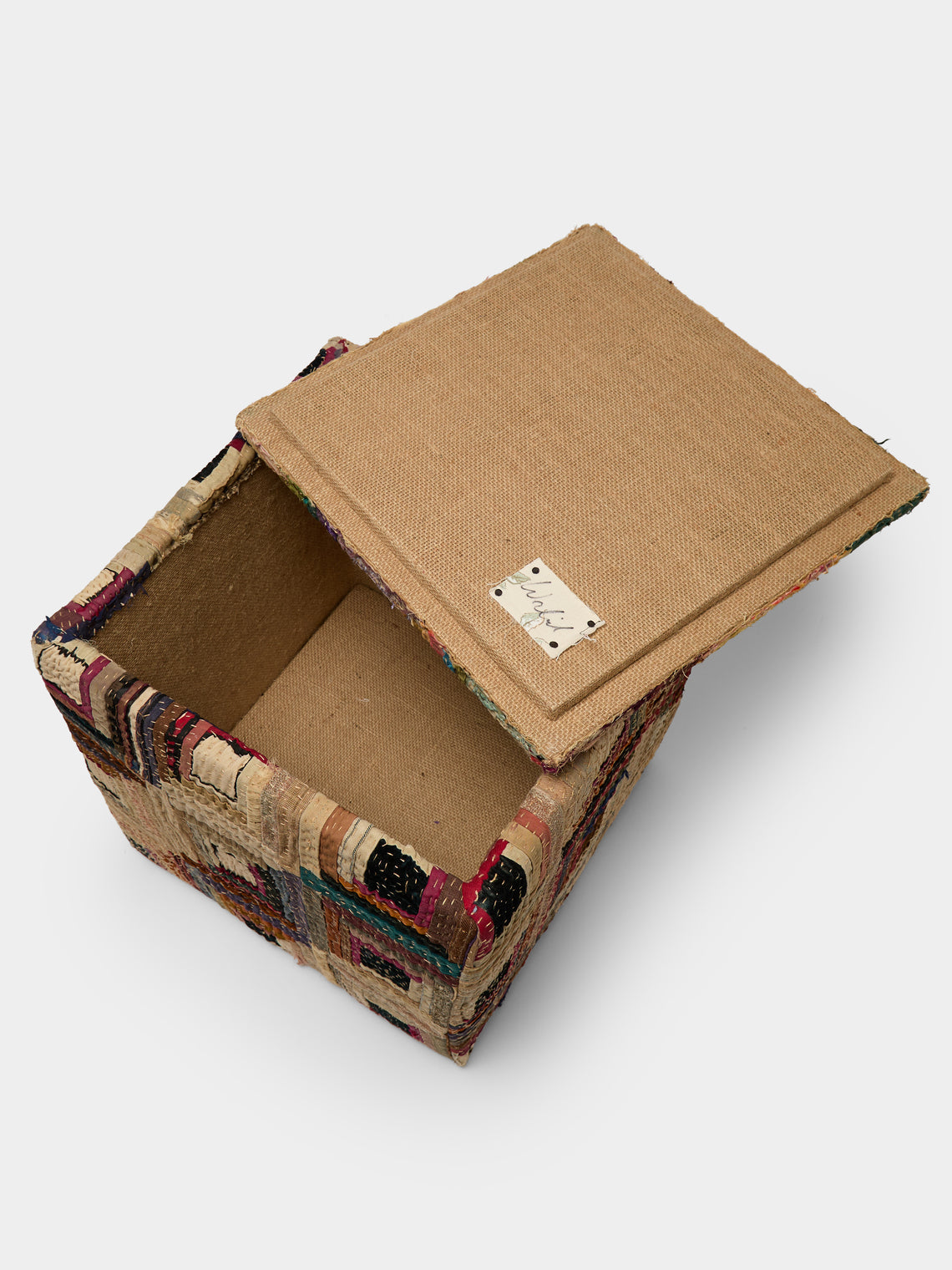 By Walid - 19th-Century Patchwork Silk Storage Stool - Multiple - ABASK