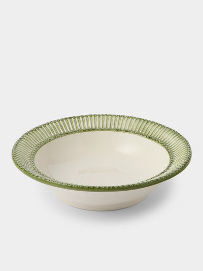 Tessalume Ceramiche - Wicker Hand-Painted Ceramic Large Salad Bowl - Light Green - ABASK - 