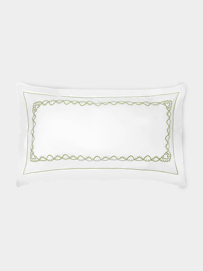 Loretta Caponi - Art Decò Hand-Embroidered Cotton King-Size Pillowcases (Set of 2) -  - ABASK - 