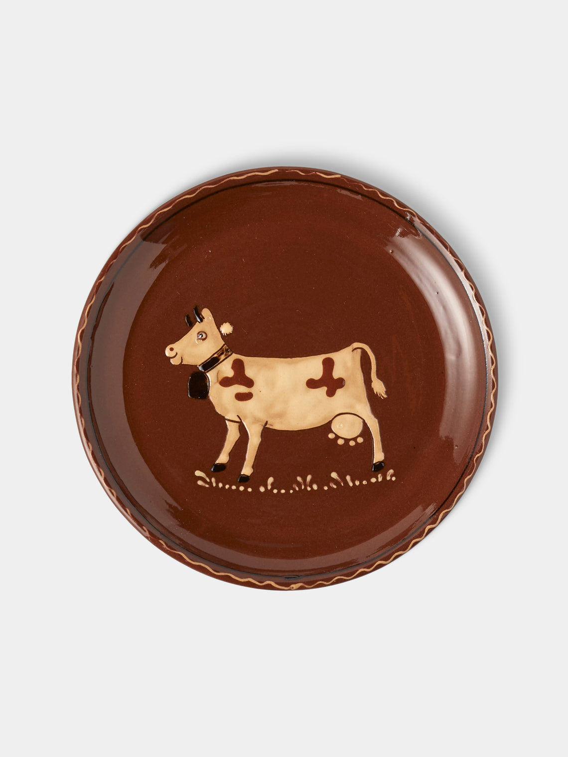 Poterie d’Évires - Cows Hand-Painted Ceramic Plates – 8in/20cm (Set of 3) - Multiple - ABASK