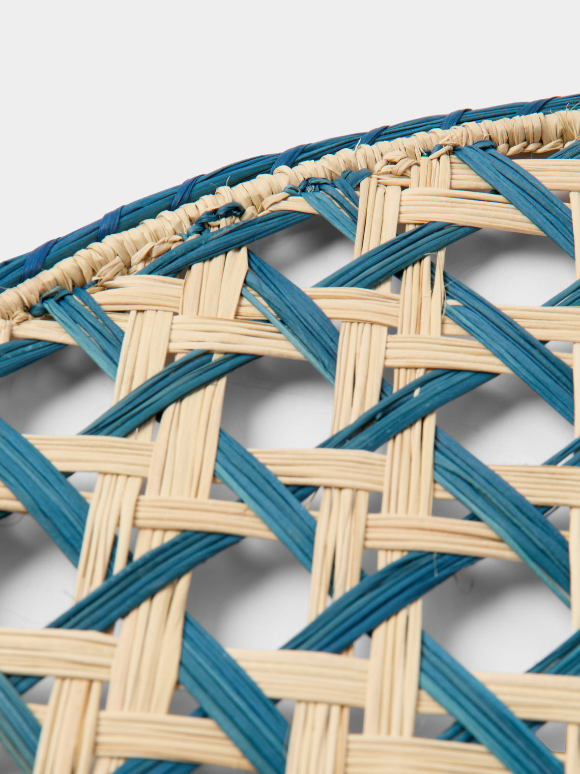 Artesanías del Atlántico - | Set of 4 | Espiga Handwoven Palm Placemats - Blue - ABASK