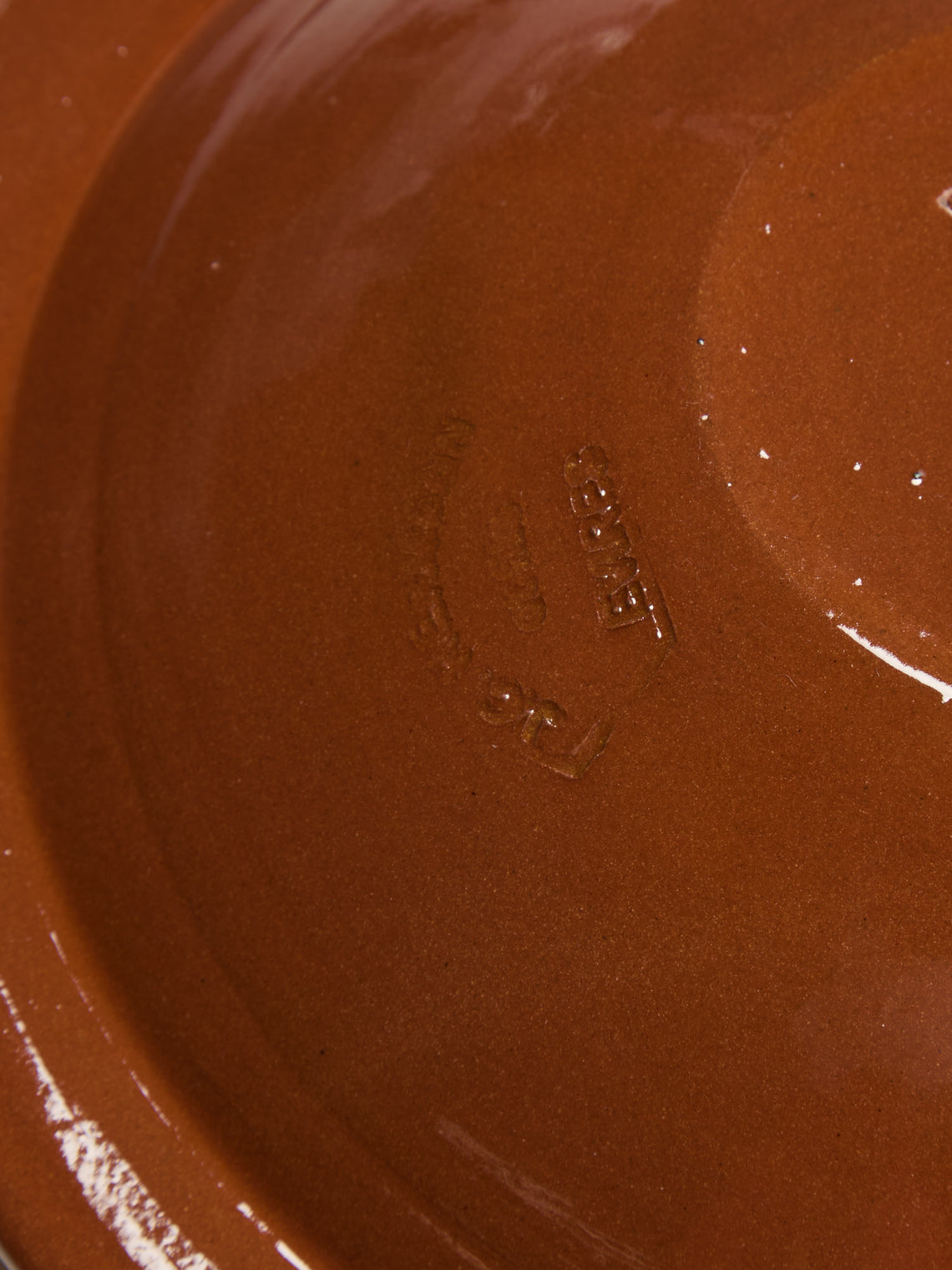 Poterie d’Évires - Hearts Hand-Painted Ceramic Serving Bowl - Light brown - ABASK