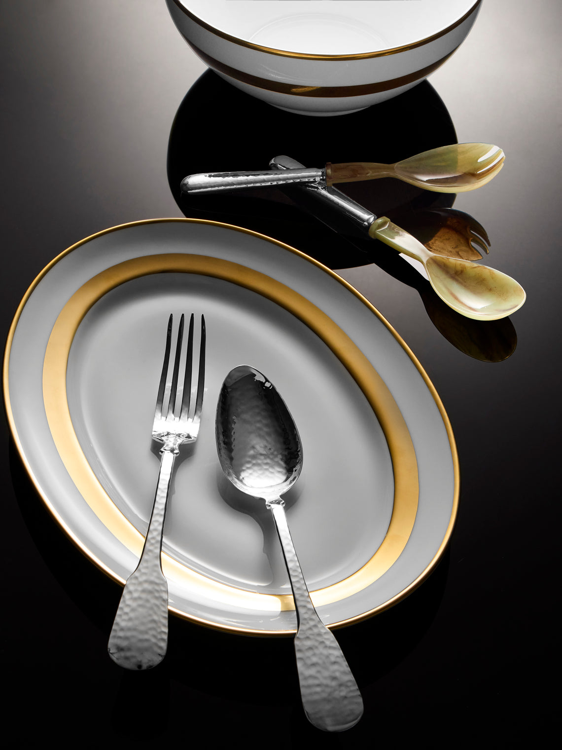 Pampaloni - Troia Silver-Plated Serving Utensils (Set of 5) - Silver - ABASK