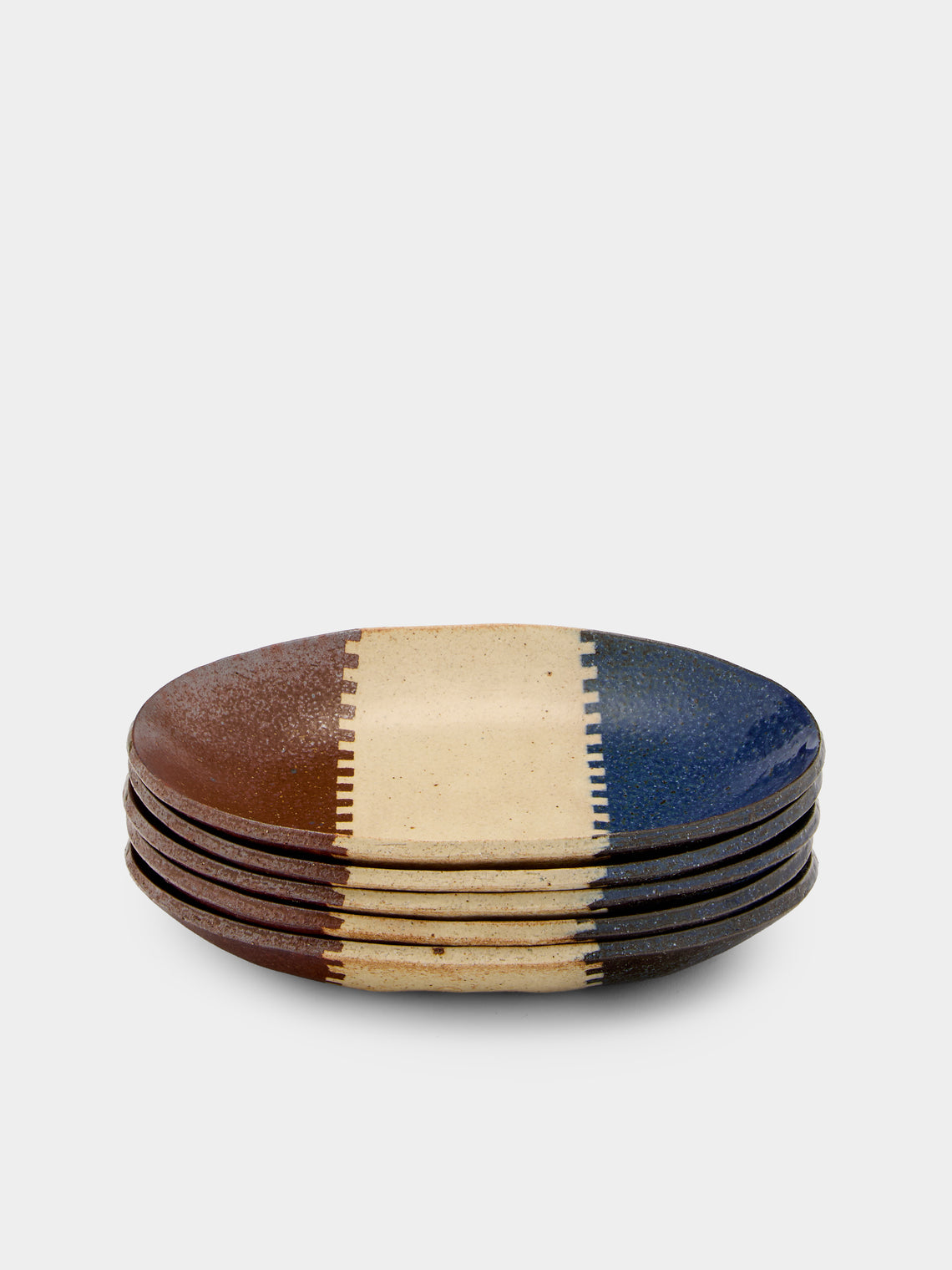 Makidani-gama - No. 1 Nerikomi Ceramic Medium Oval Bowls (Set of 5) - Multiple - ABASK