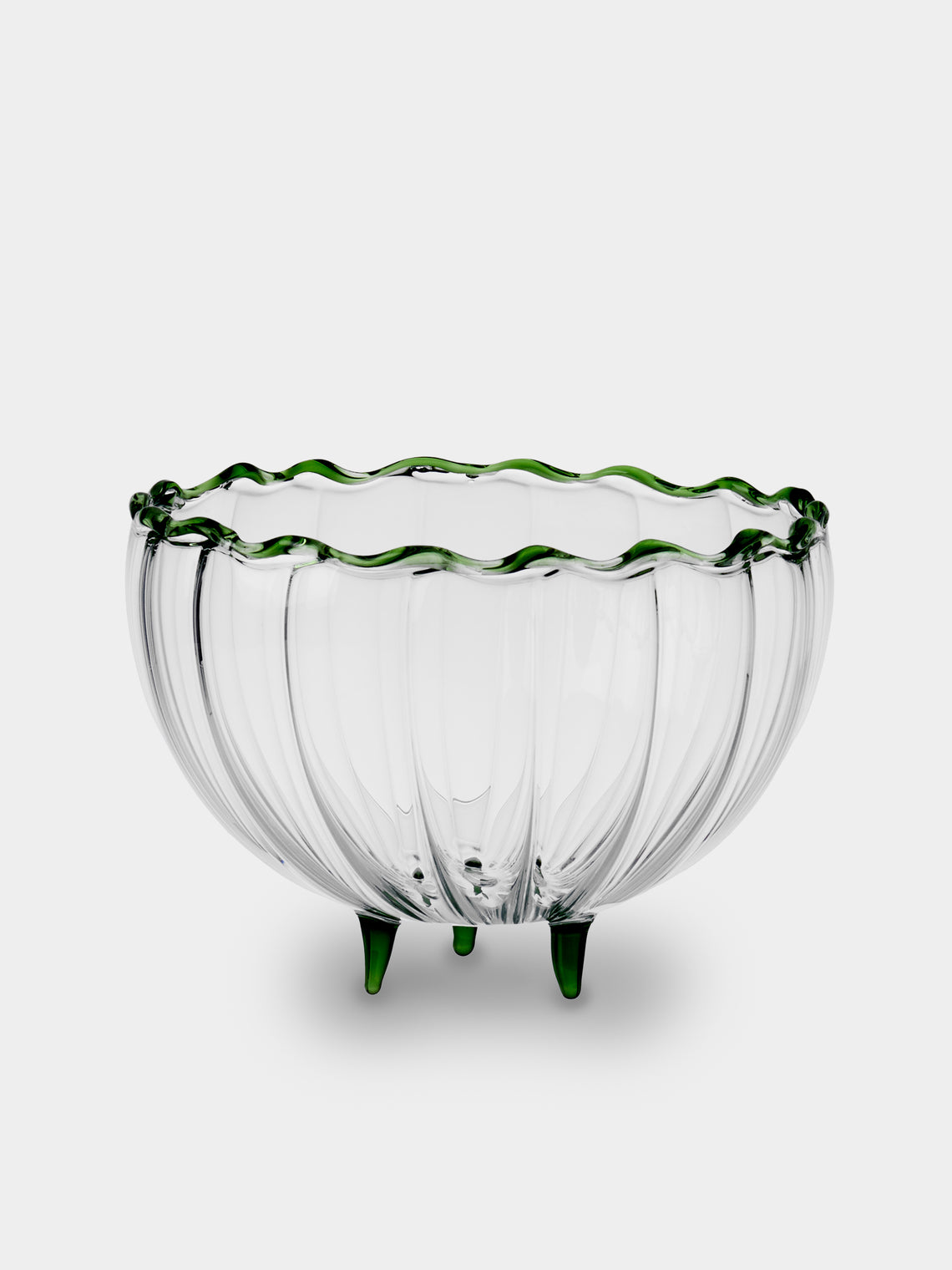 Casarialto - | Set of 4 | Flora Hand-Blown Glass Bowls - Green - ABASK