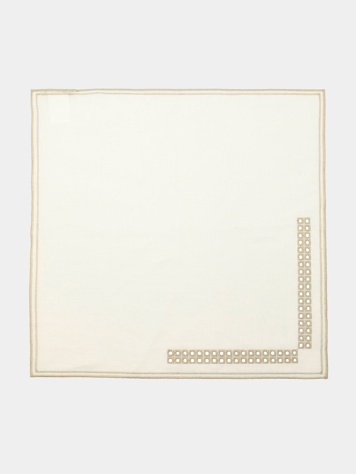 Borgo delle Tovaglie - Eva Embroidered Linen Napkins (Set of 4) - White - ABASK