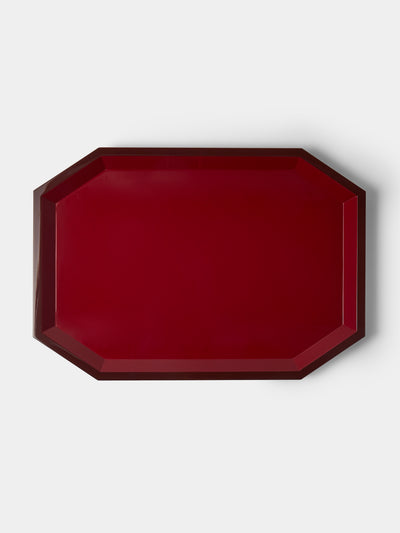 The Lacquer Company - Lacquered Medium Octaganal Tray - Red - ABASK - 