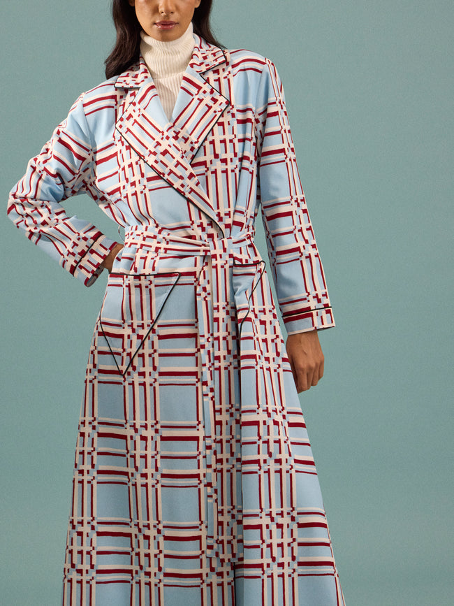 Emilia Wickstead - Georgette Painted-Grid Robe - Multiple - ABASK