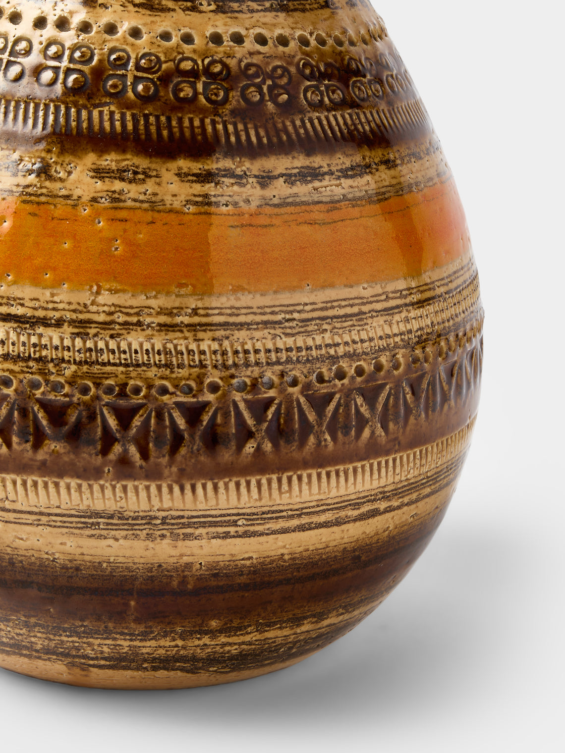 Antique and Vintage - 1970s Bitossi Ceramiche Sahara Ceramic Vase (8in/21cm) - Brown - ABASK