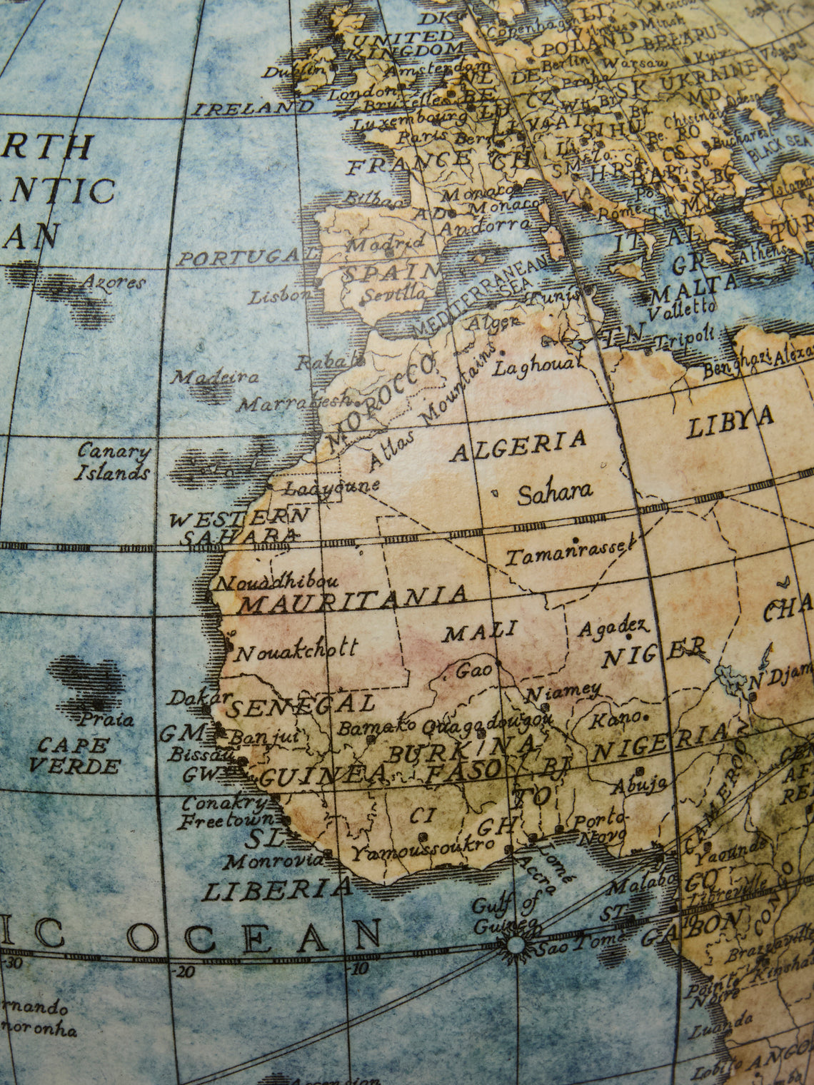 Leonardo Frigo - The Venier Hand-Printed Globe (8in/20cm) - Blue - ABASK