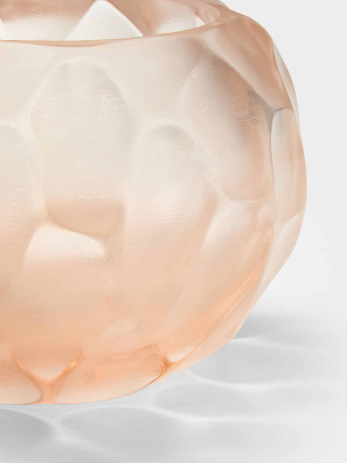 Micheluzzi Glass - Bocia Rose Bamboo Hand-Blown Murano Glass Vase (6in/15cm) - Pink - ABASK