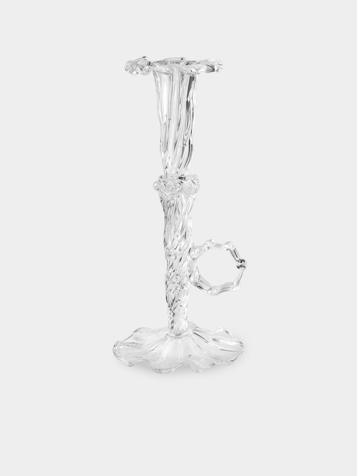 Alexander Kirkeby - Hand-Blown Crystal Single Candle Holders (Set of 2) - Clear - ABASK- 