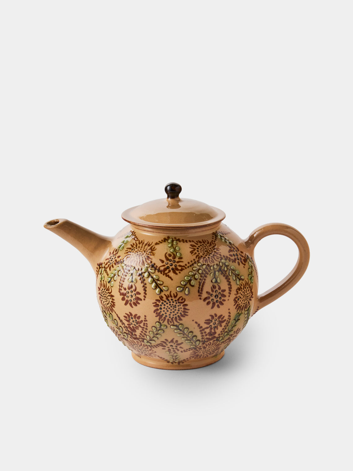 Poterie d’Évires - Flowers Hand-Painted Ceramic Small Teapot - Cream - ABASK - 