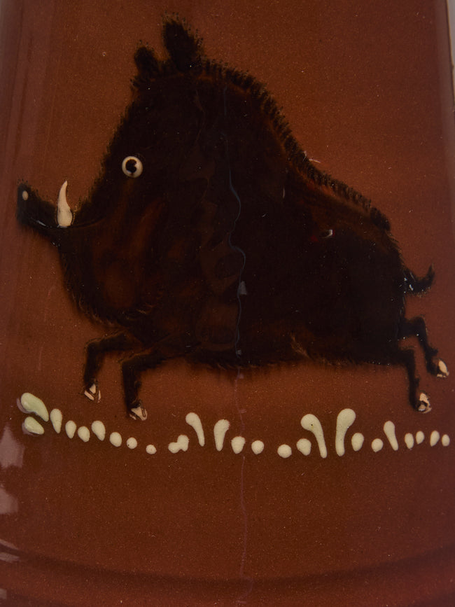 Poterie d’Évires - Boars Hand-Painted Ceramic Milk Jug - Light brown - ABASK