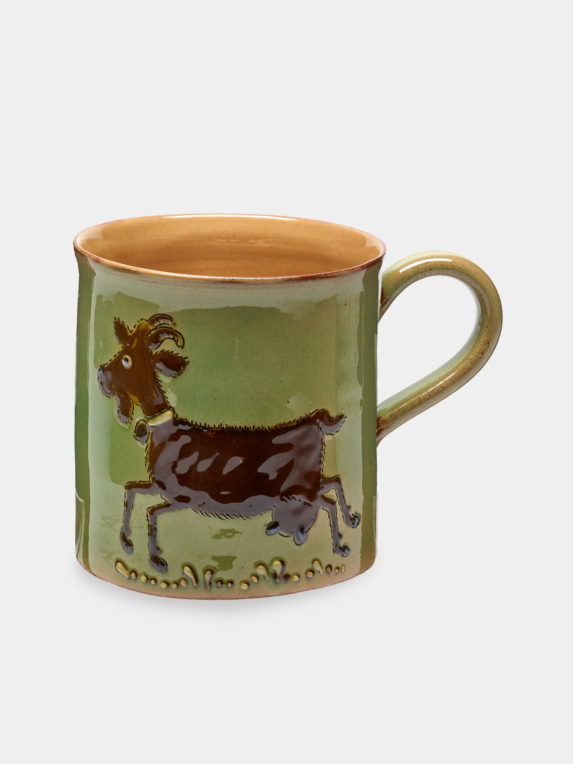 Poterie d’Évires - Animals Hand-Painted Ceramic Mugs (Set of 6) - Light green - ABASK