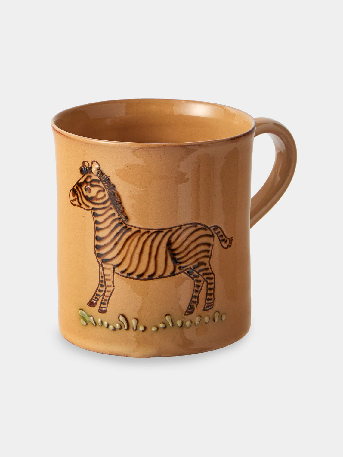Poterie d’Évires - Animals Hand-Painted Ceramic Mugs (Set of 4) - Cream - ABASK