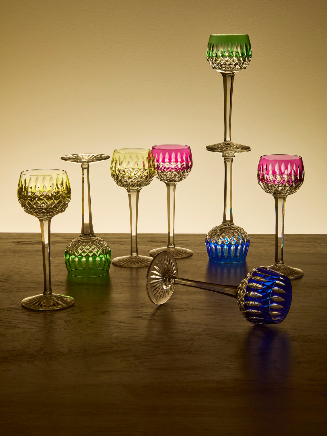 Antique and Vintage - 1950s Saint Louis Crystal Wine Glasses (Set of 12) - Multiple - ABASK